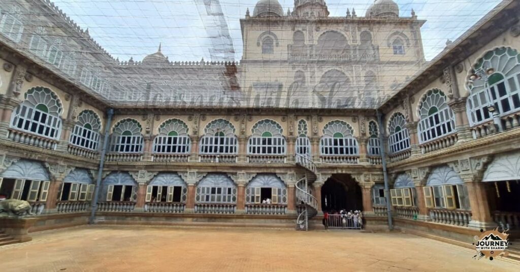 The wrestling courtyard - Mysore Palace